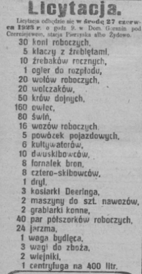 Ta licytacja była ogłaszana w wielu gazetach.