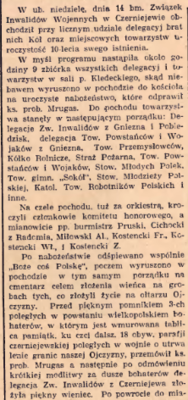 Lech, 18.06. 1931, tytuł: 10 lecie Związku Inwalidów w Czerniejewie.